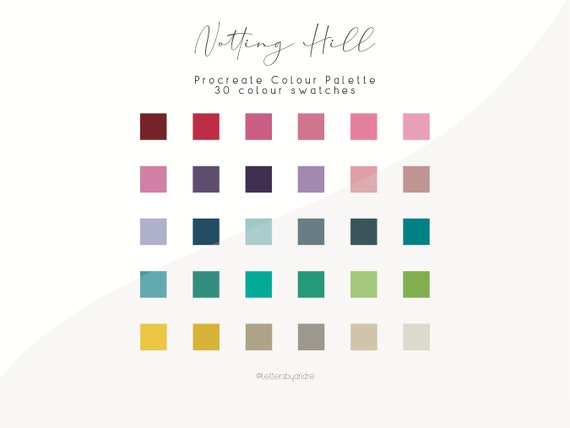 Notting Hill Procreate Colour Palette
